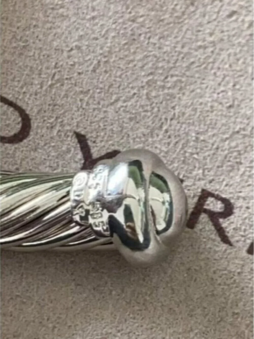 🚃David Yurman Silver Bracelet with Gold Accents 7mm